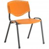 Cadeiras Evidence empilhvel pintura epxi preto polipropileno laranja